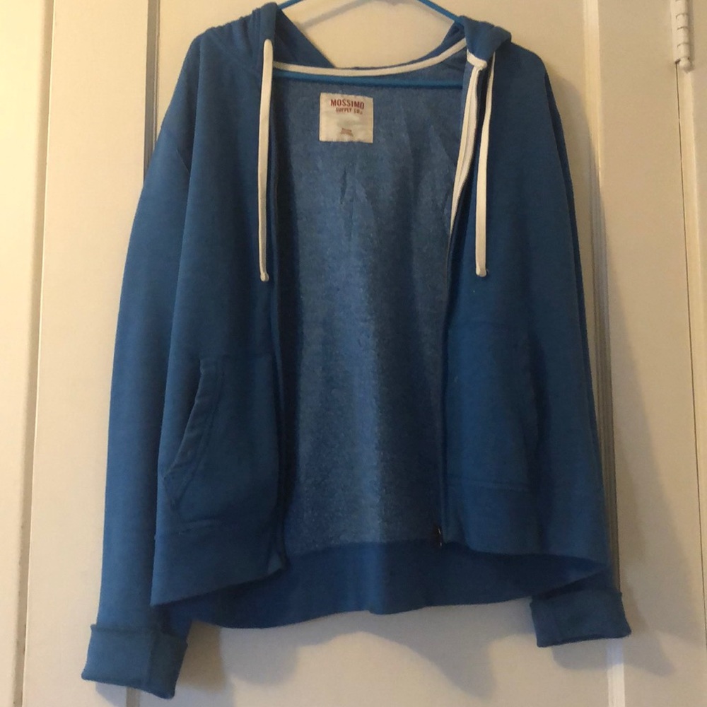 Blue zip up jacket